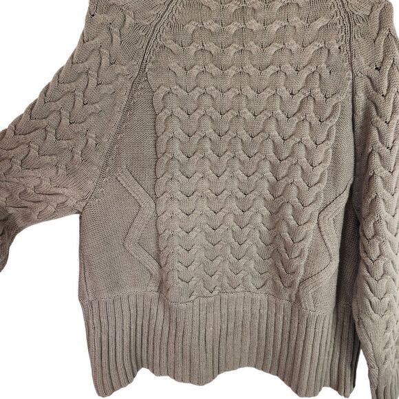 NWT SOFT SURROUNDINGS Cardigan Sinclair Taupe Heather Cable Knit Sweater XL - Picture 5 of 7